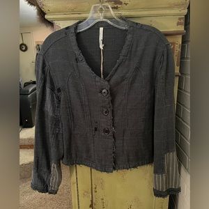 Magnolia Pearl Woven Cotton Alva Coat w Patches & Mending in Wilderness NWT